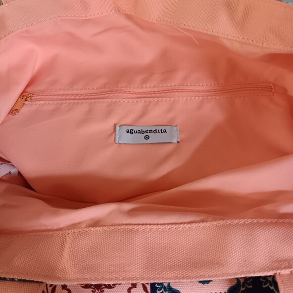 Agua Bendita Mixed Tile Coral Print Tote - Picture 4 of 4